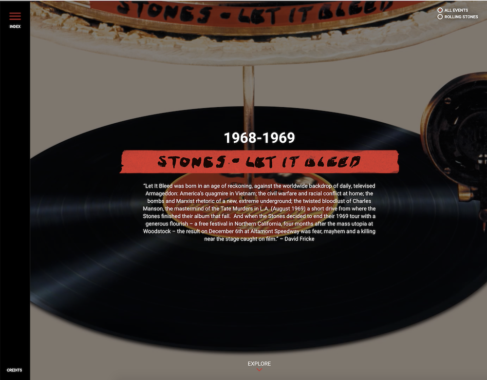 The Rolling Stones 1968-69 Interactive Timeline